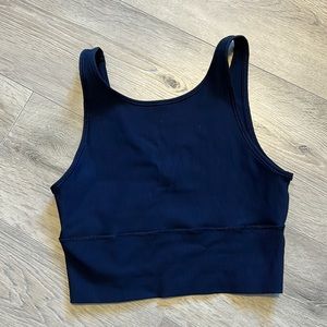 🍋True navy power pivot tank top lululemon *ribbed
